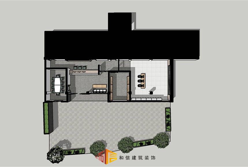 成都市机投镇执法大队办公室装修设计